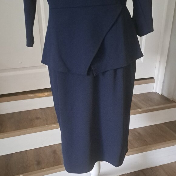 I Miusol Classy Navy Blue V-Neck 3/4 Sleeve Party Dress XL NWT - Picture 3 of 10